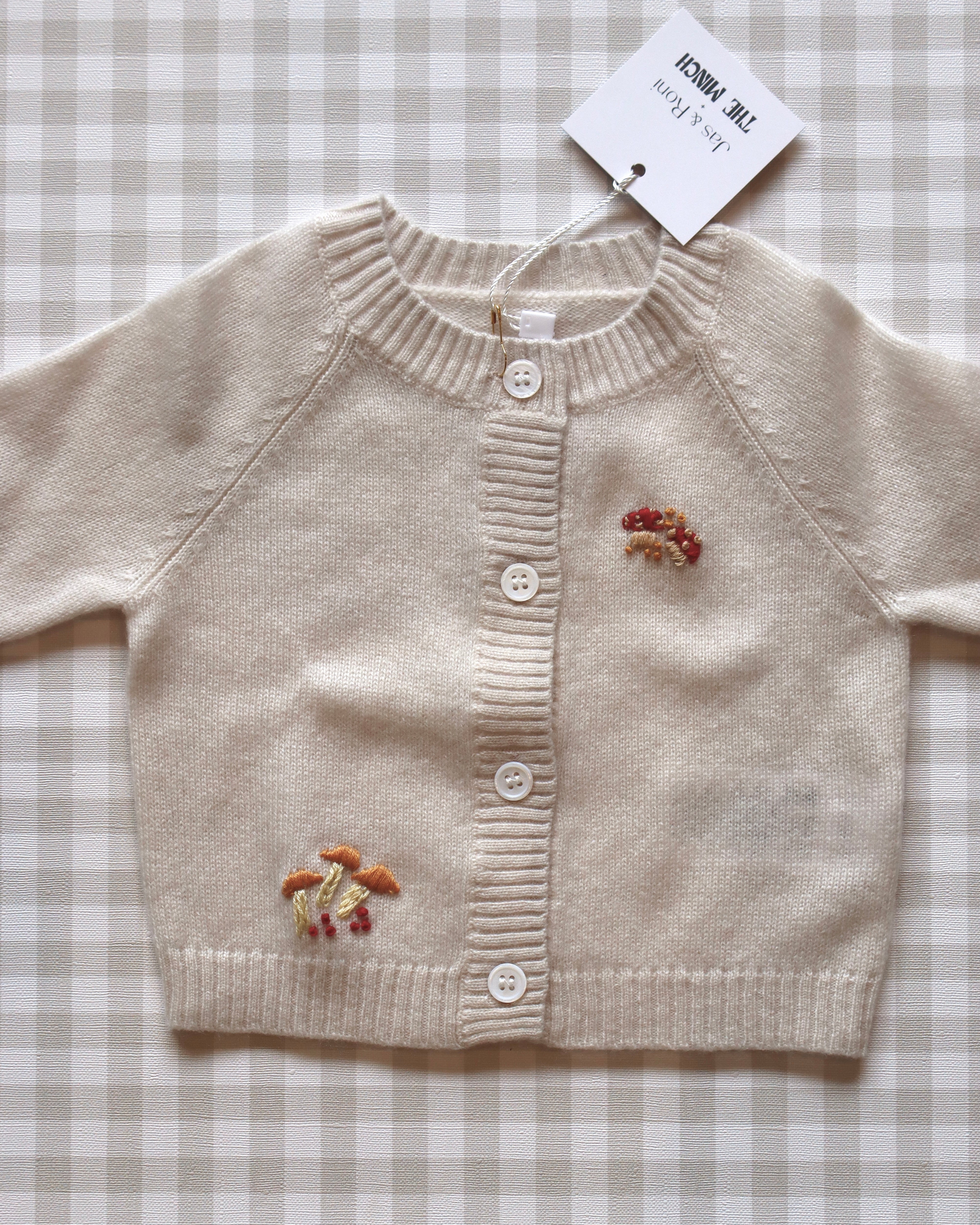 Set de Cashmere Beige con Honguitos