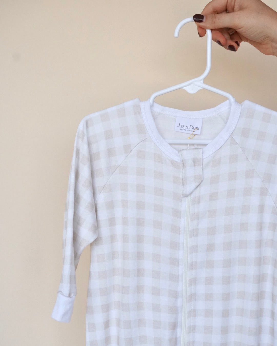 Sleeper manga larga beige squares