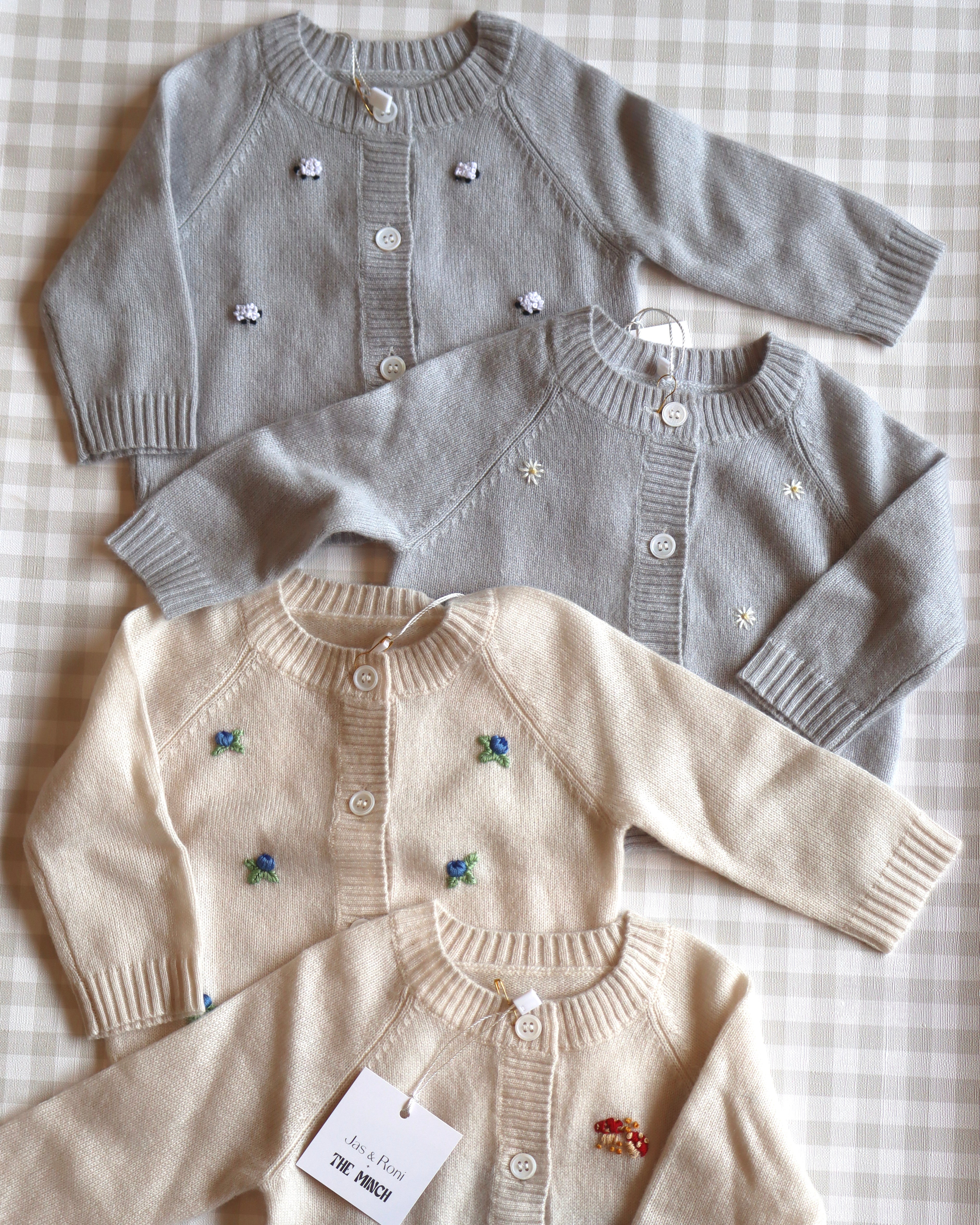 Set de Cashmere Beige con Honguitos