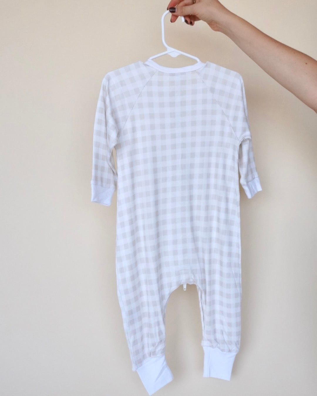 Sleeper manga larga beige squares