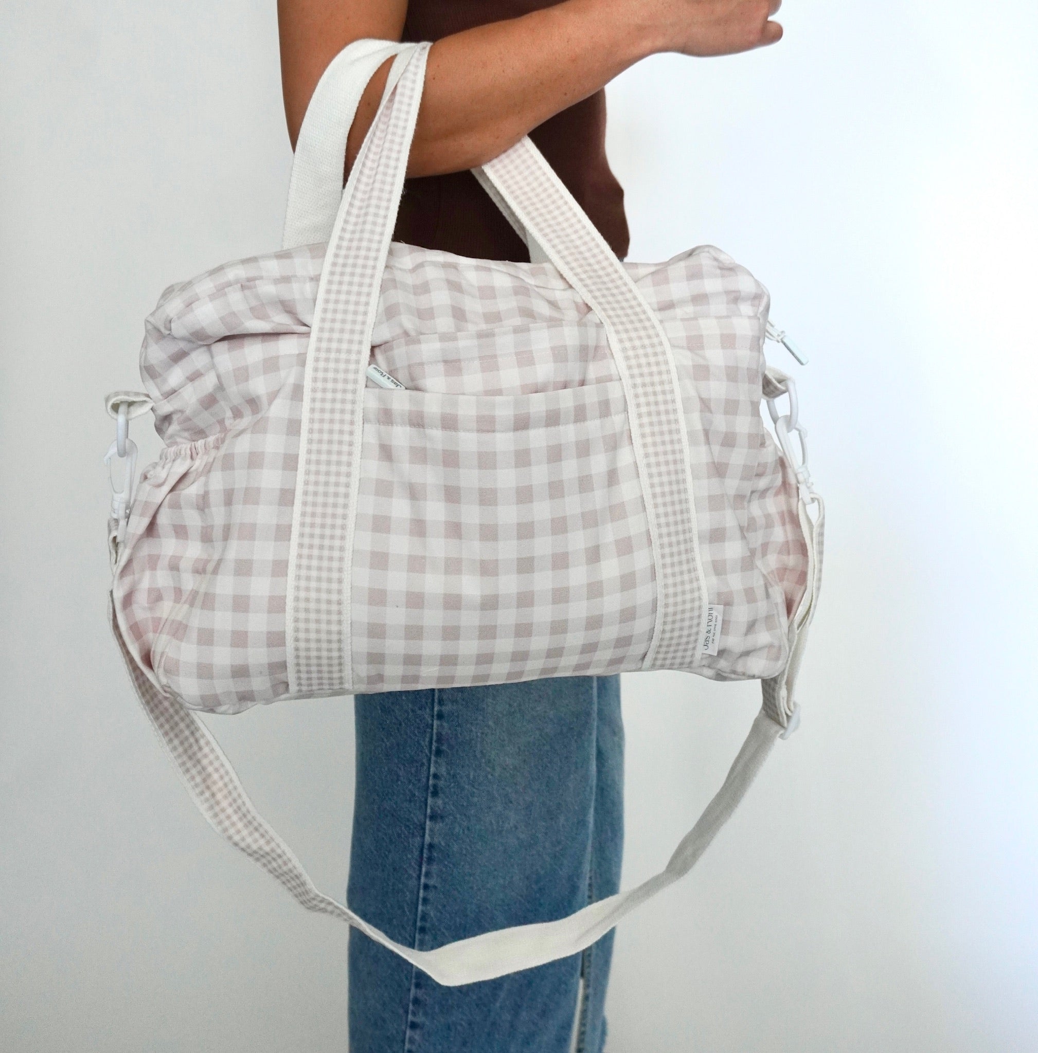 Pañalera pink squares