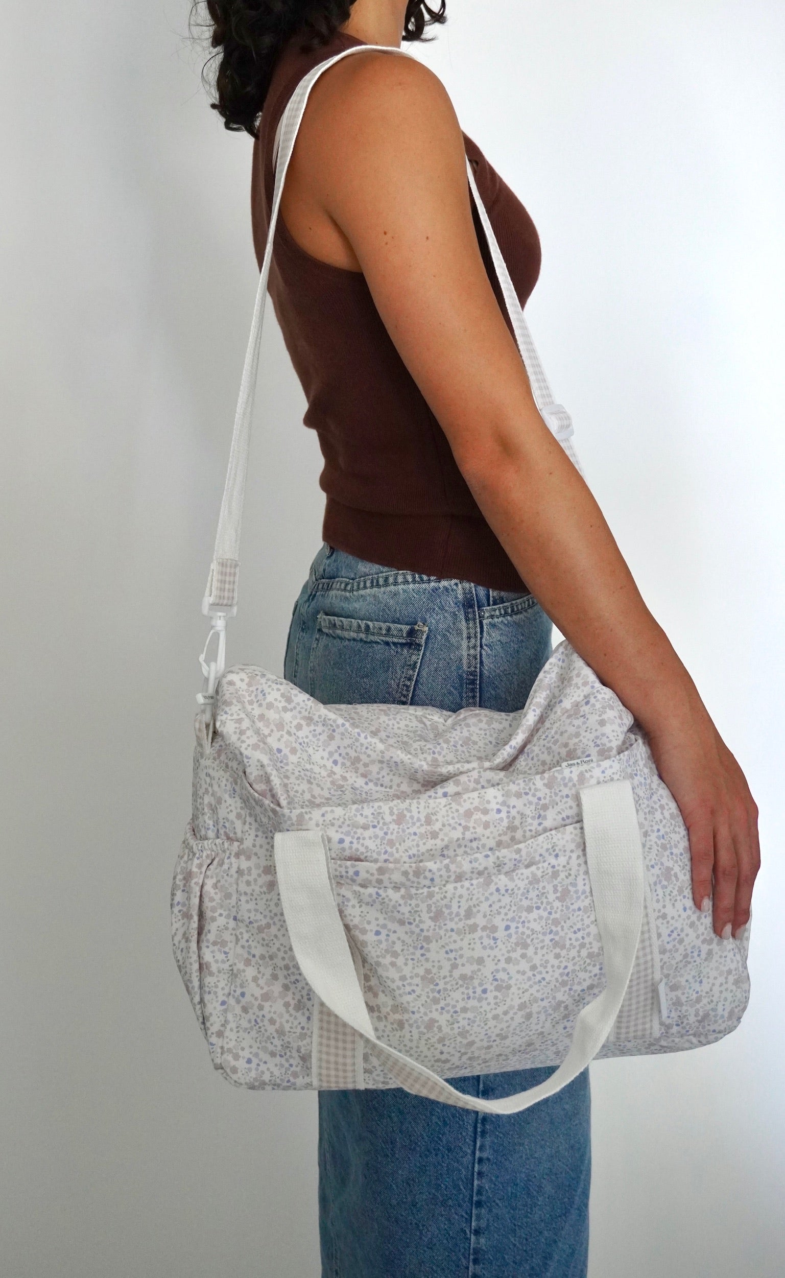 Pañalera little flowers & pink squares