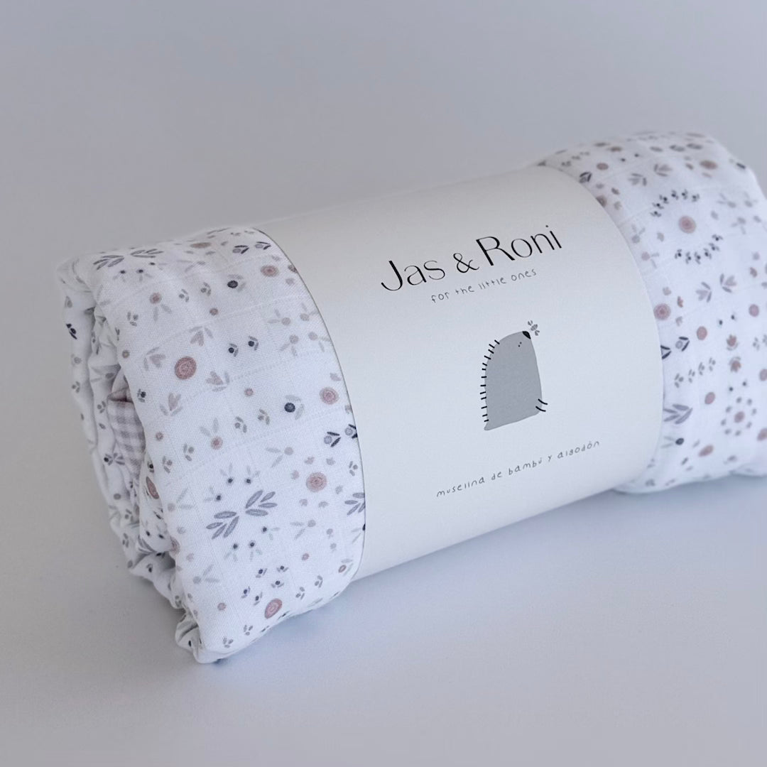 Edredón de muselina blossom & blush pink squares