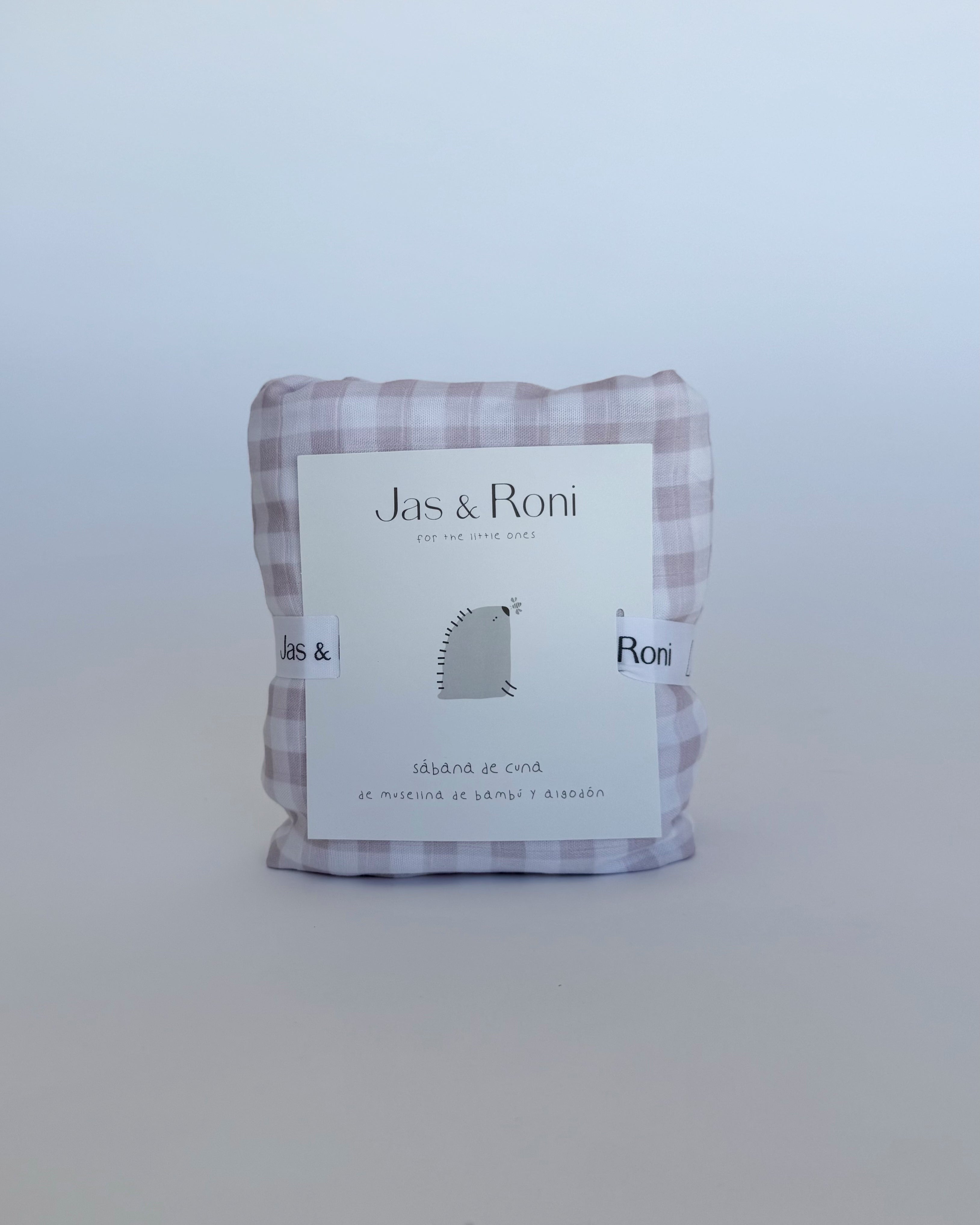 Sábana de cuna big pink squares