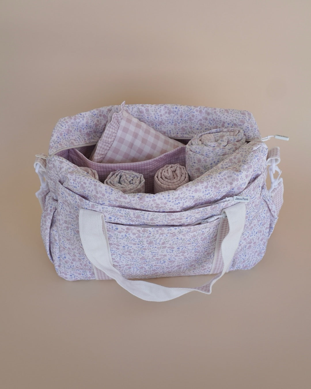 Pañalera little flowers & pink squares