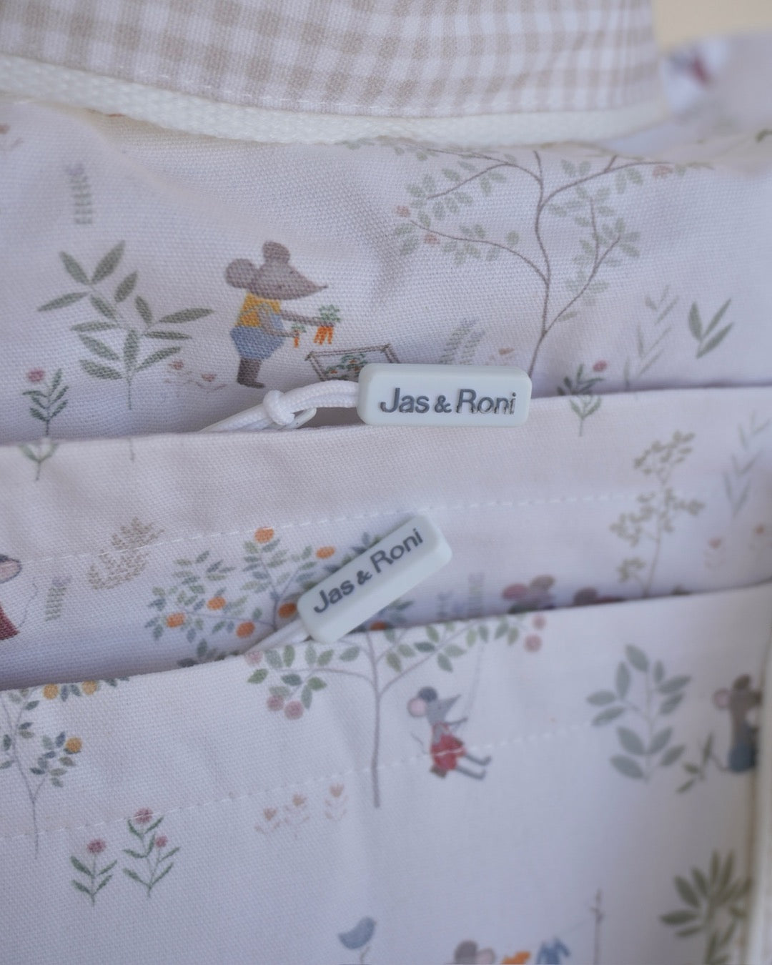 Pañalera mouse country & beige squares