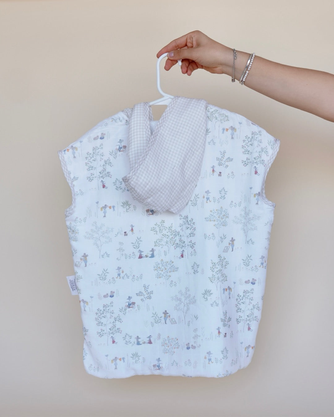 Poncho mouse country & beige squares small