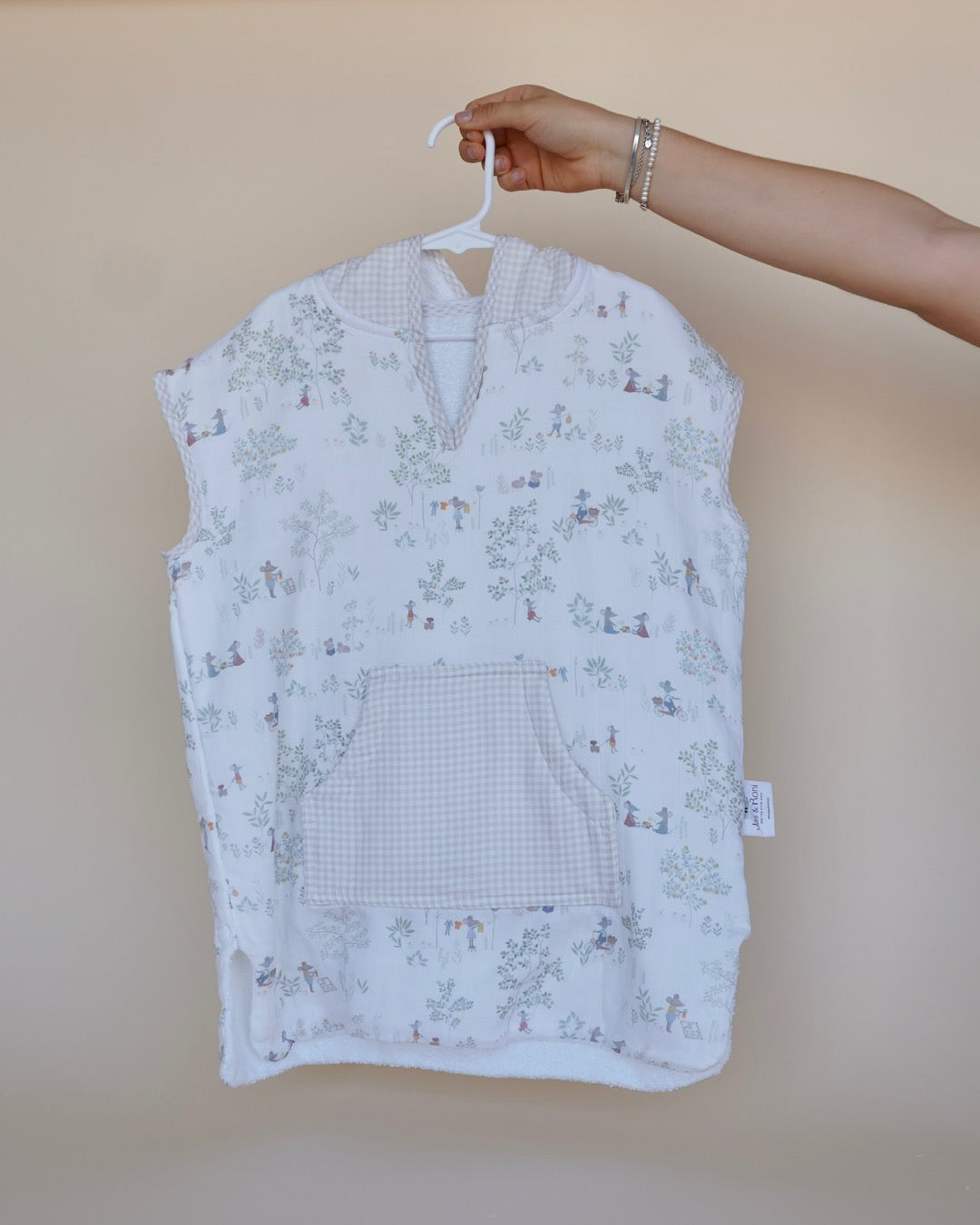 Poncho mouse country & beige squares medium