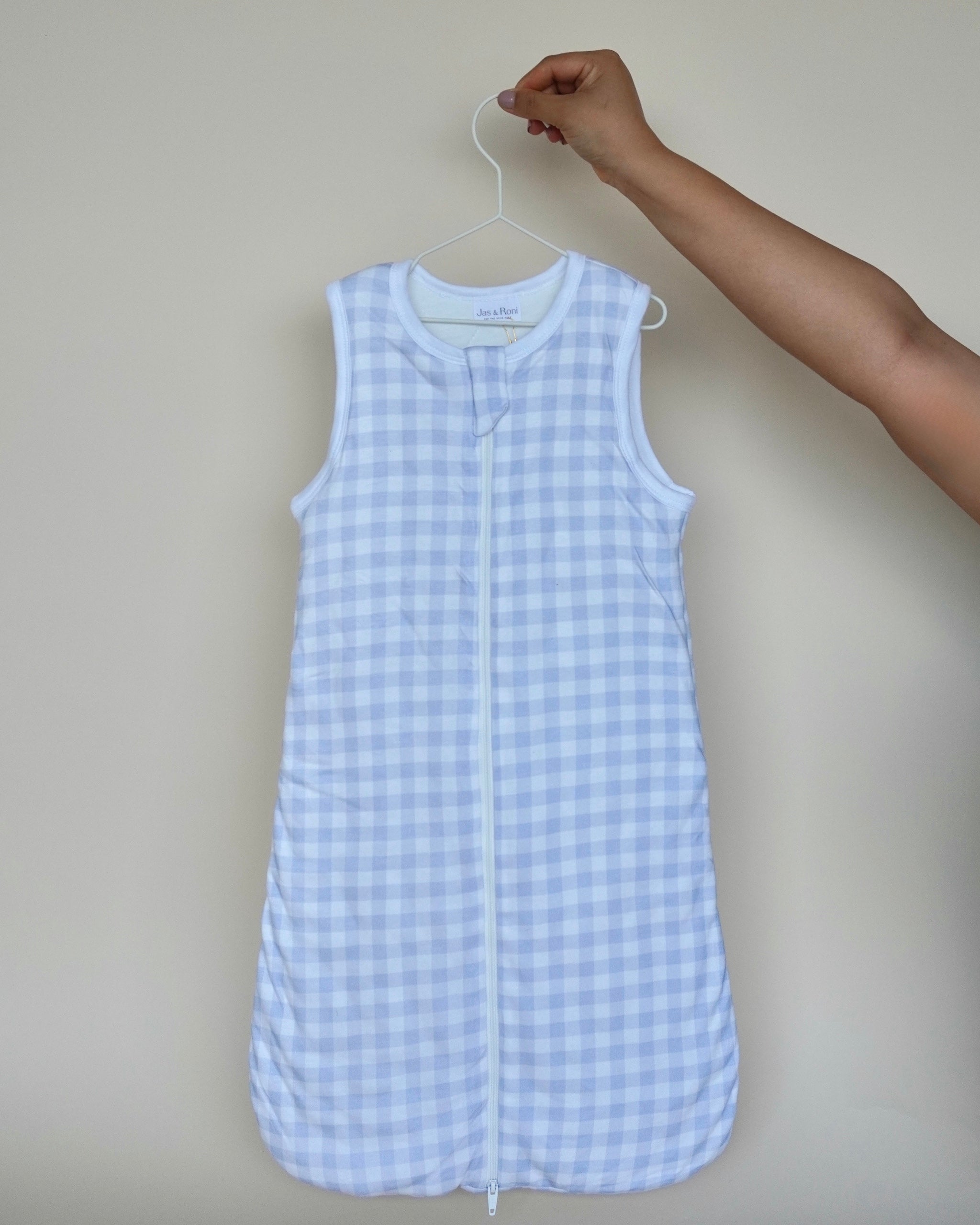 Saquito calientito blue squares