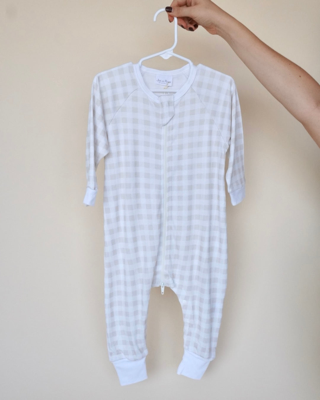 Sleeper manga larga beige squares