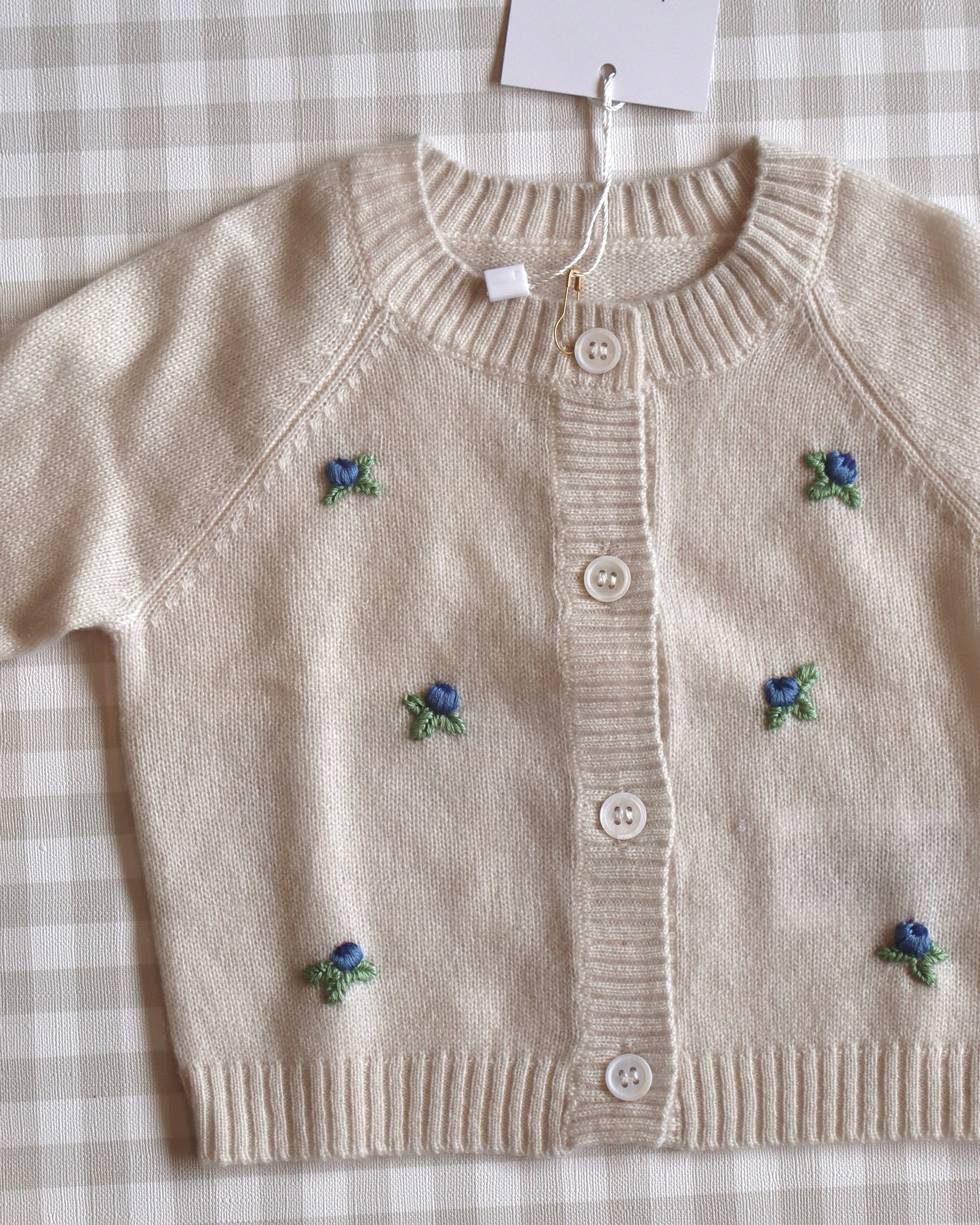 Set de Cashmere Beige con Blueberrys