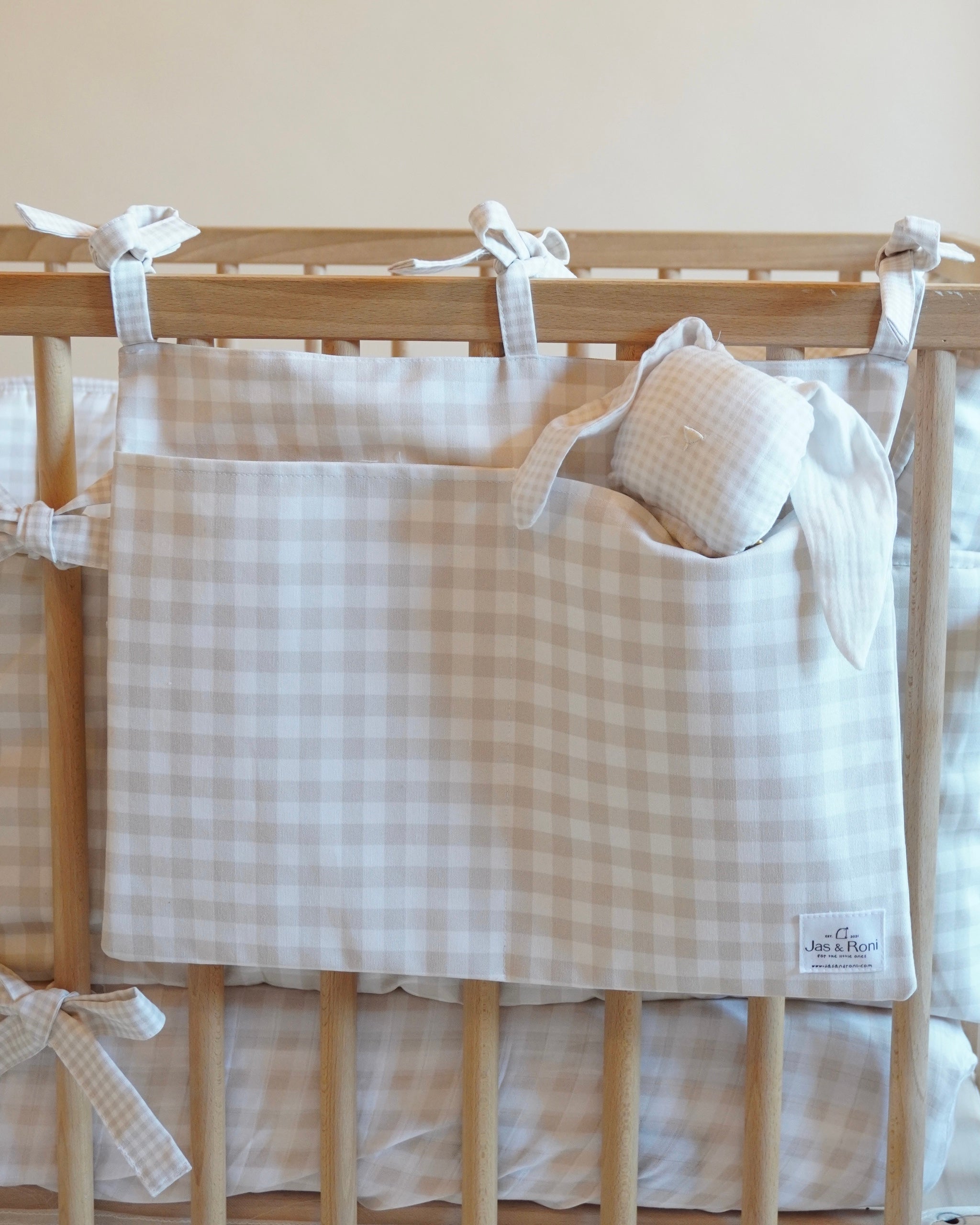 Bolsita para cuna beige squares