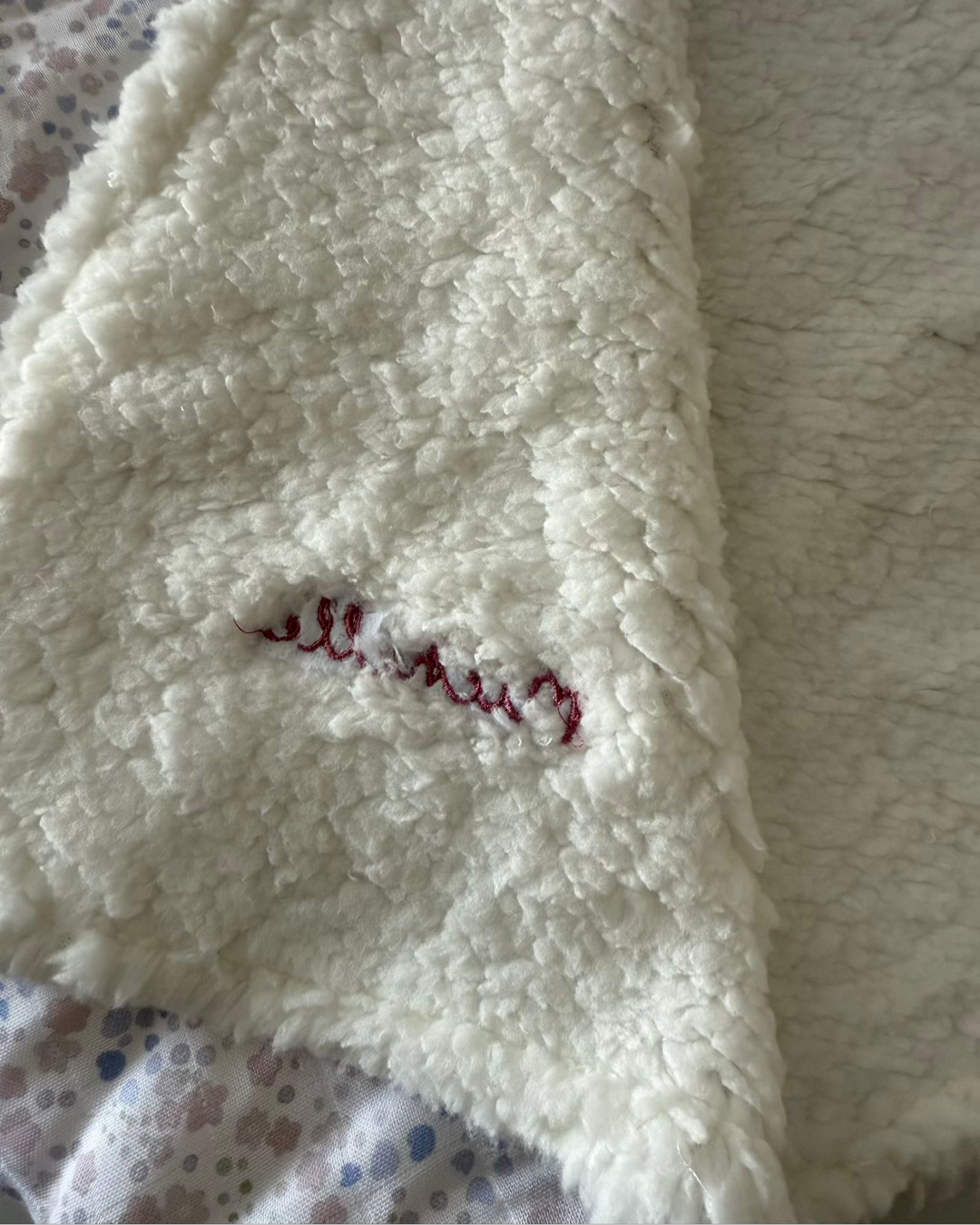 Cobijita de borreguito blush pink squares