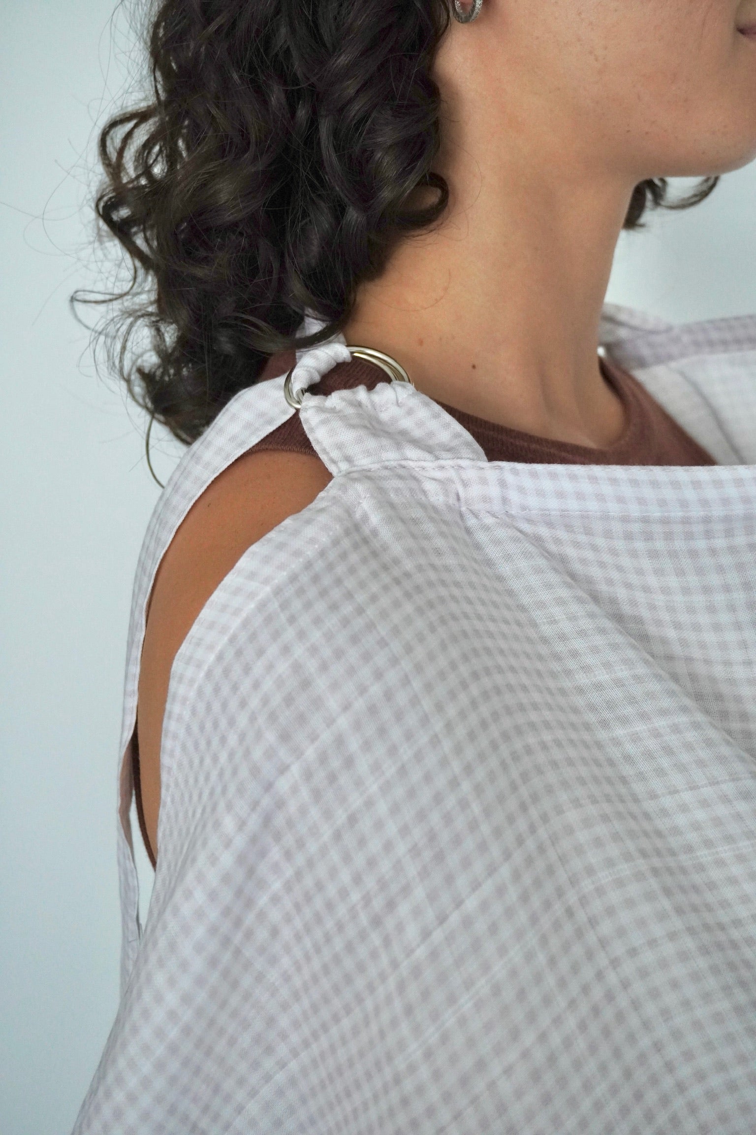 Manta de lactancia beige squares