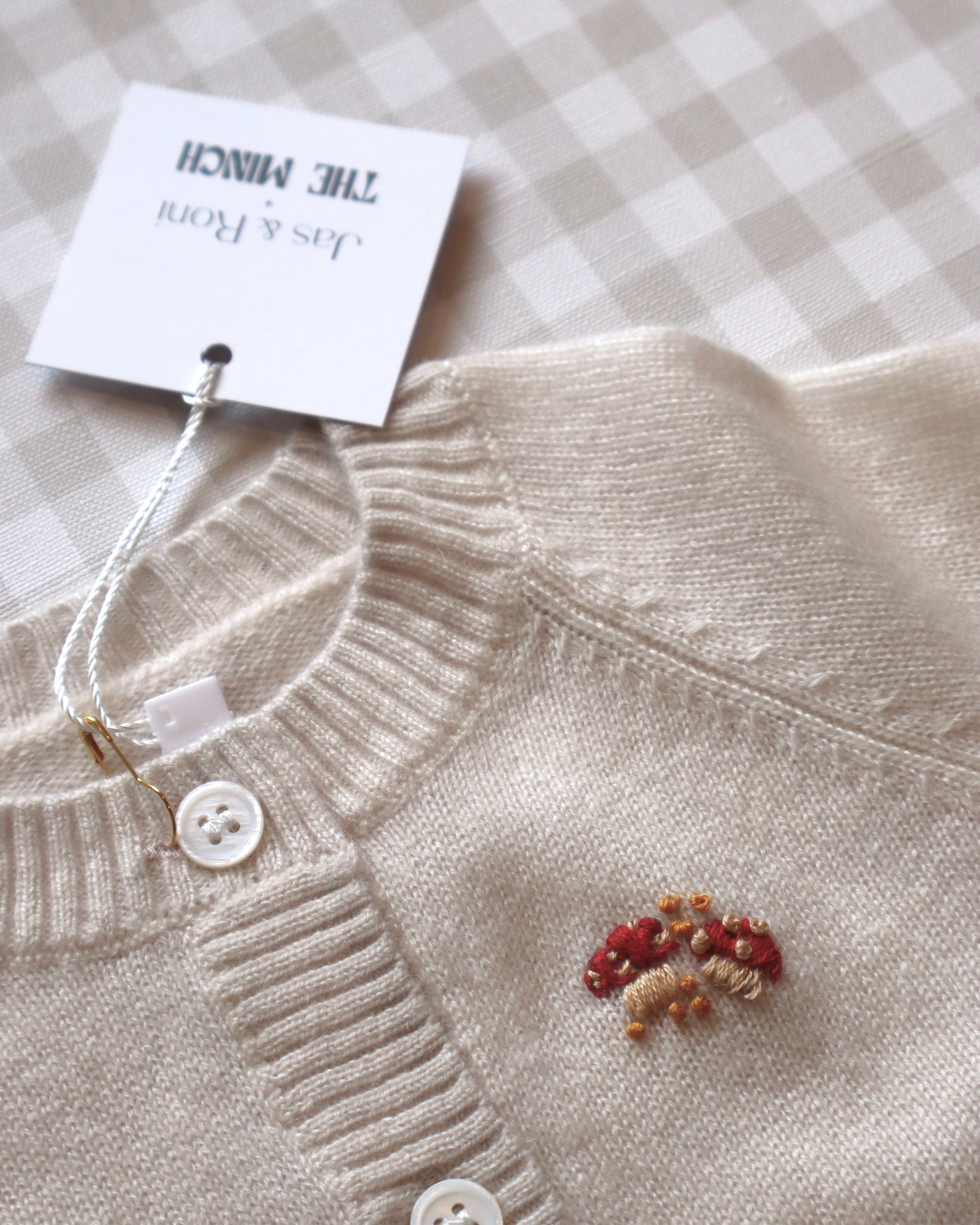 Set de Cashmere Beige con Honguitos