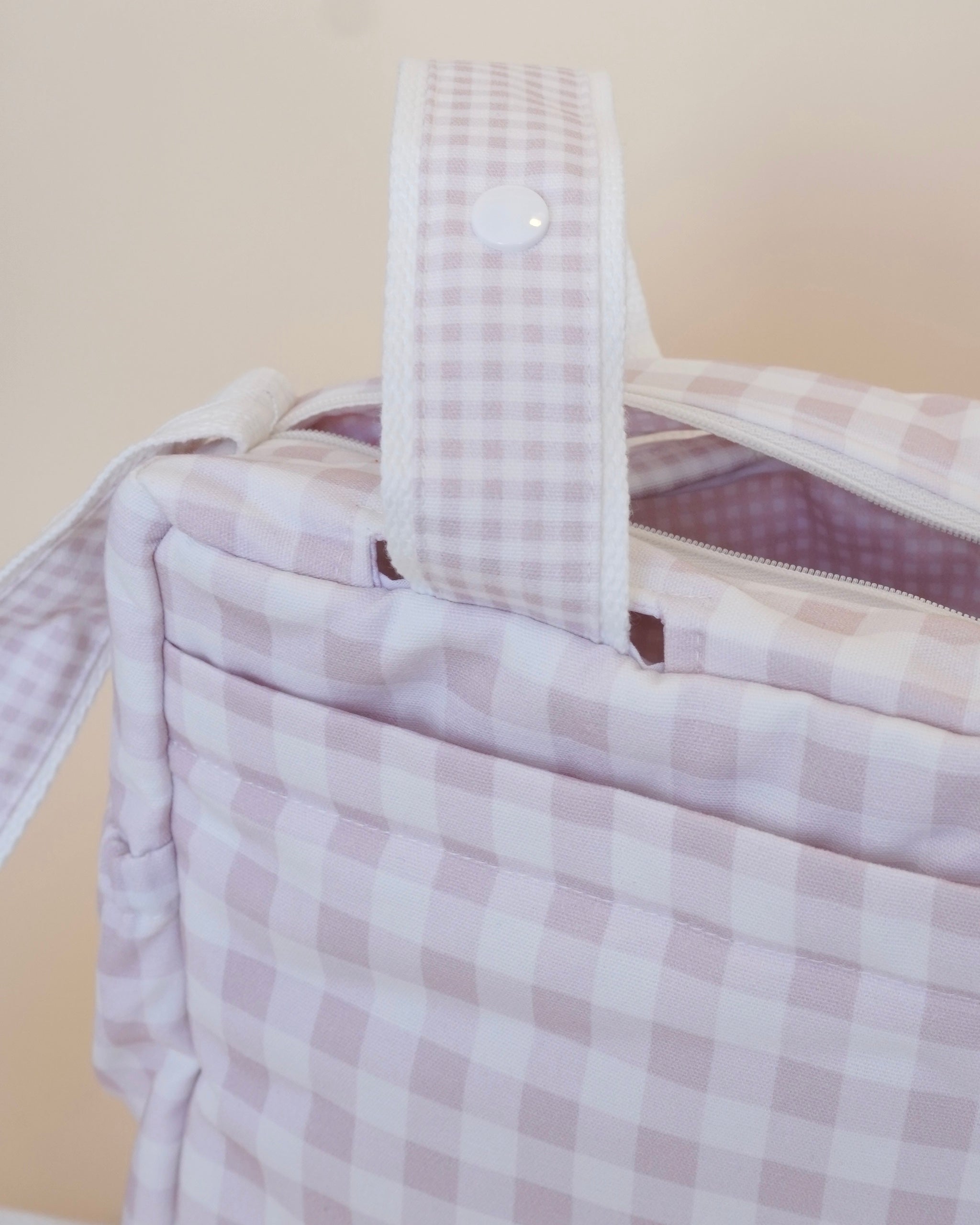 Pañalera para carriola big pink squares