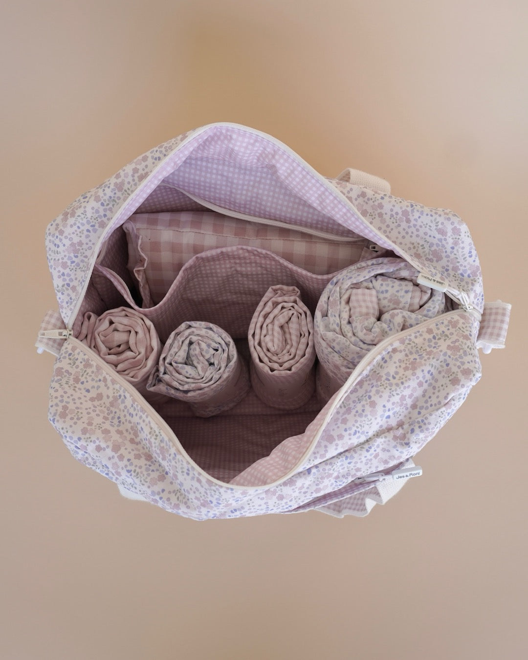 Pañalera little flowers & pink squares