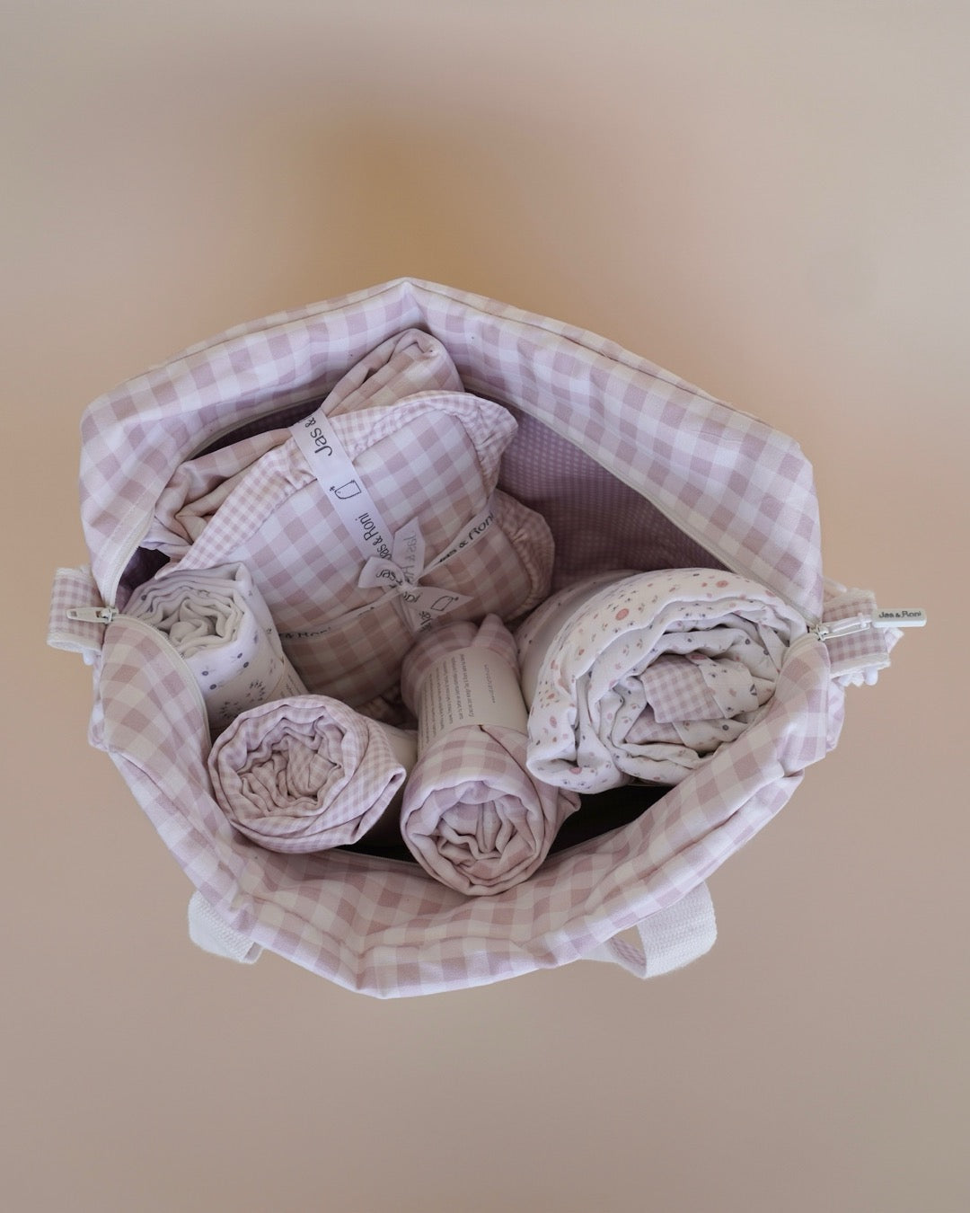 Pañalera pink squares