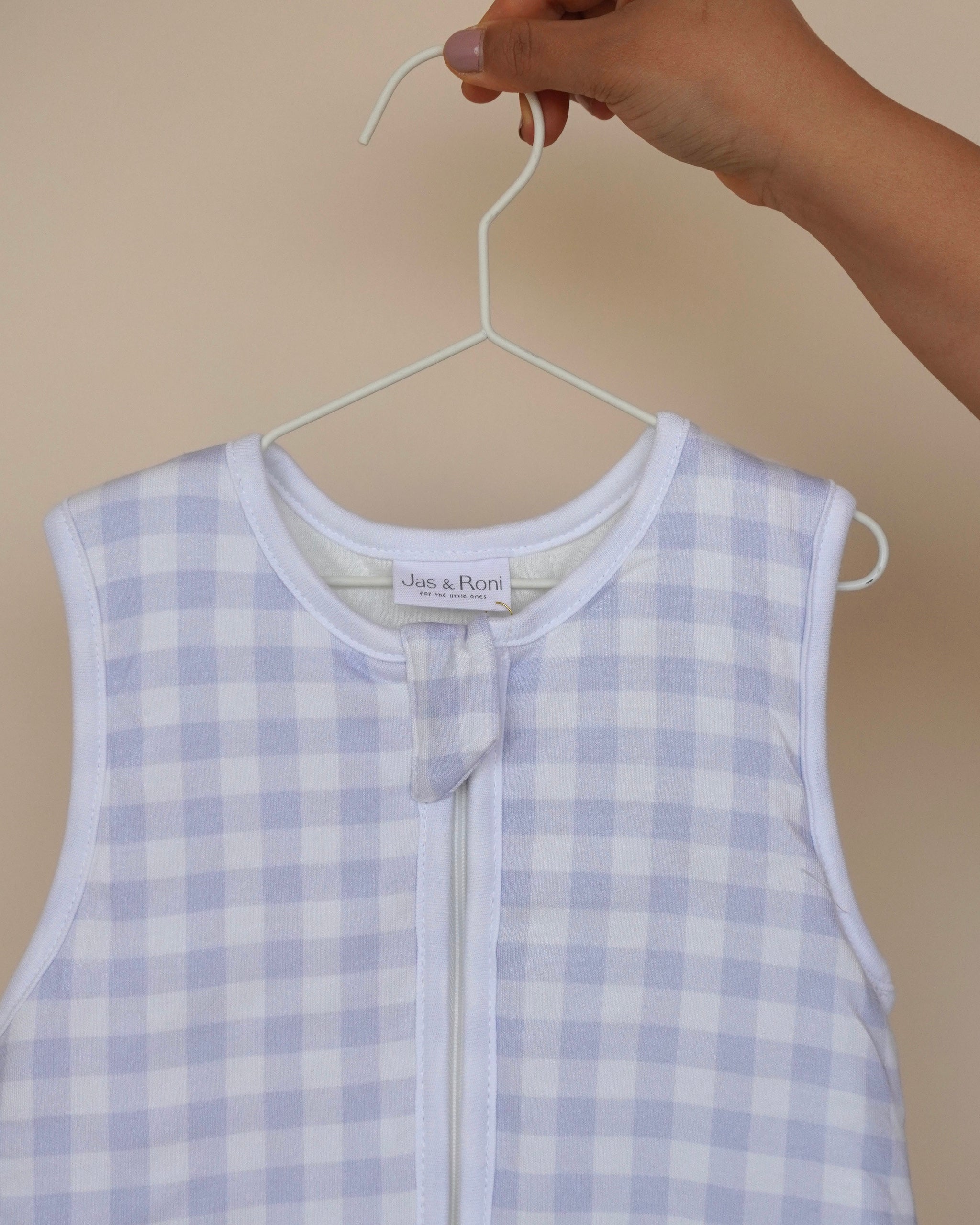 Saquito calientito blue squares